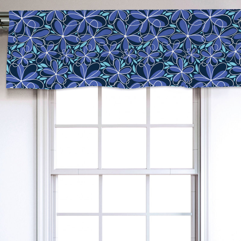 Sateen Floral Ruffled Window Valance