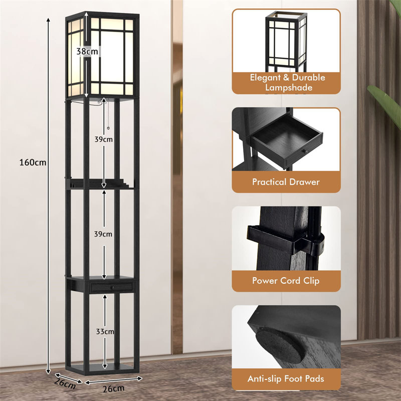 Liliyanna 160cm Black Traditional Floor Lamp