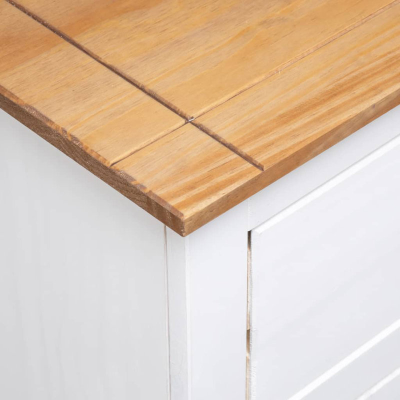 Shelton 93cm Sideboard, White/Brown