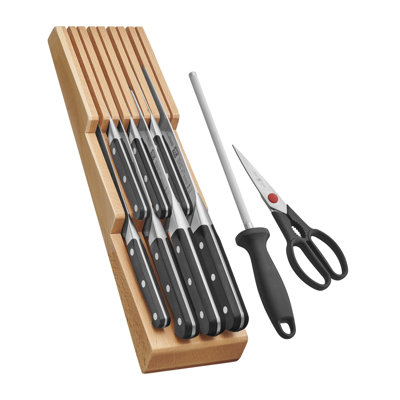 ZWILLING Pro 10-Piece Knife Block Set with In-Drawer Knife Tray