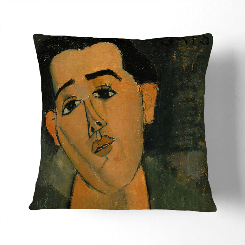 Juan Gris Square Throw Cushion, 40cm H x 40cm W x 15cm D, White