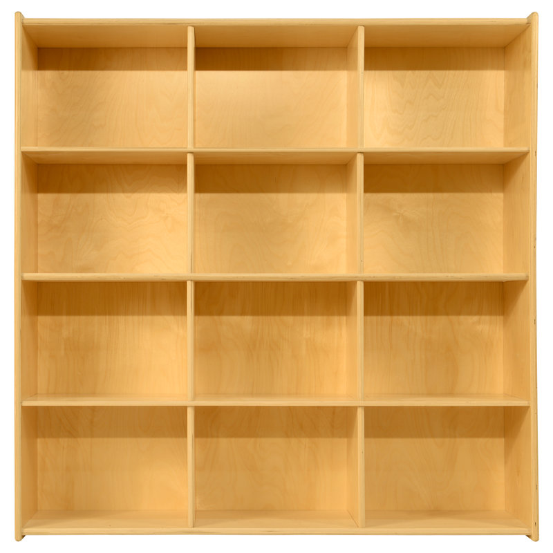 Natural Baltic Birch 12-Cubby Kids Storage Organizer