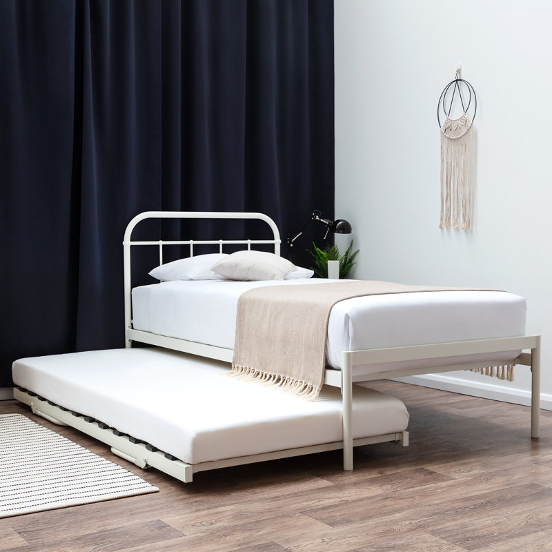 Cofield Daybed with Trundle, White, 12cm Memory Foam/25cm Pocket Sprung Memory Foam