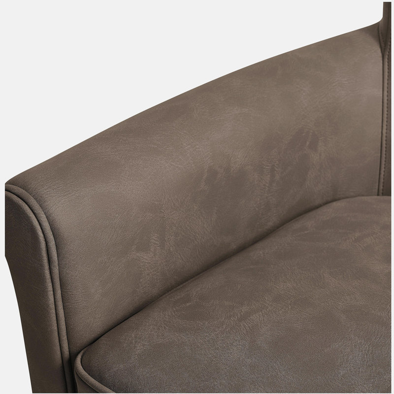 Fauteuil d'appoint pivotant en cuir Madaket Vegan, Espresso