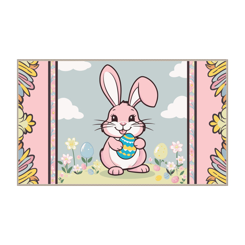 The Holiday Aisle® Easter Spring Holiday Rug, Rectangle 2' x 3'