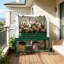 Jardinières en métal durables avec rangement, lit de jardin spacieux, extérieur moderne