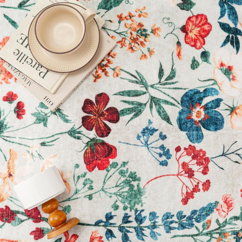 Floral Machine Tufted 90cm X 150cm Area Rug
