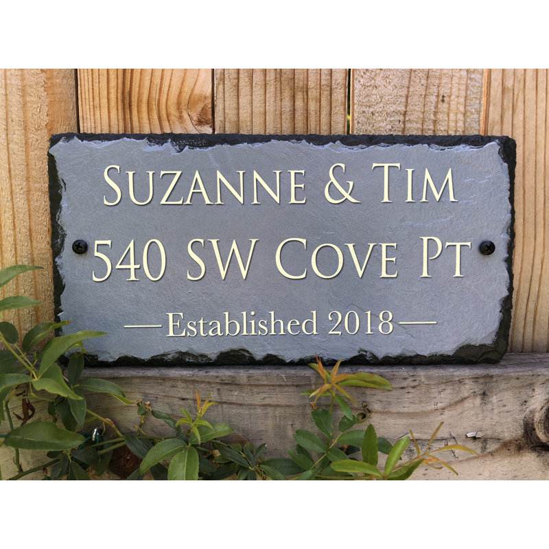 Plaque d'adresse murale sur 3 lignes Personalize Home, Sans trou, Oui, H 6 po x l 12 po