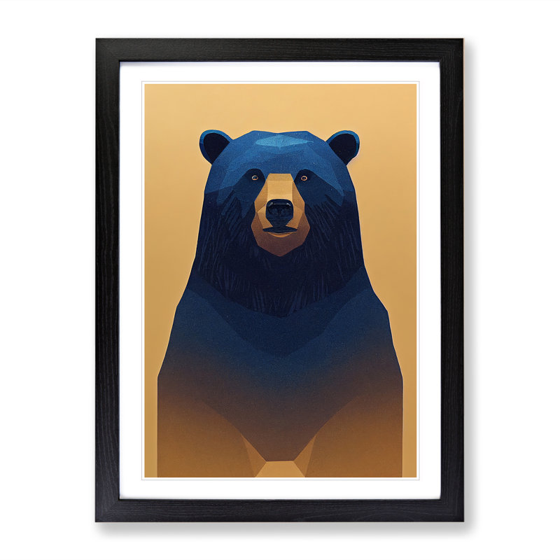 Alert Bear - Framed Print, Black Framed, 46cm H x 34cm W x 2cm D