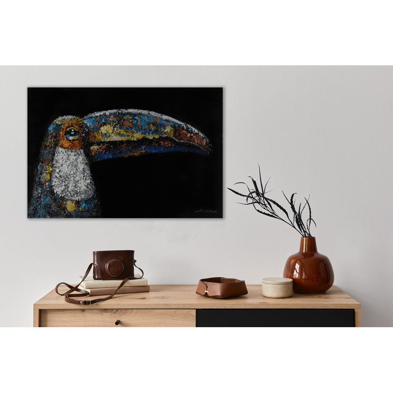 Hand -painted ornamental Toucan acrylic painting