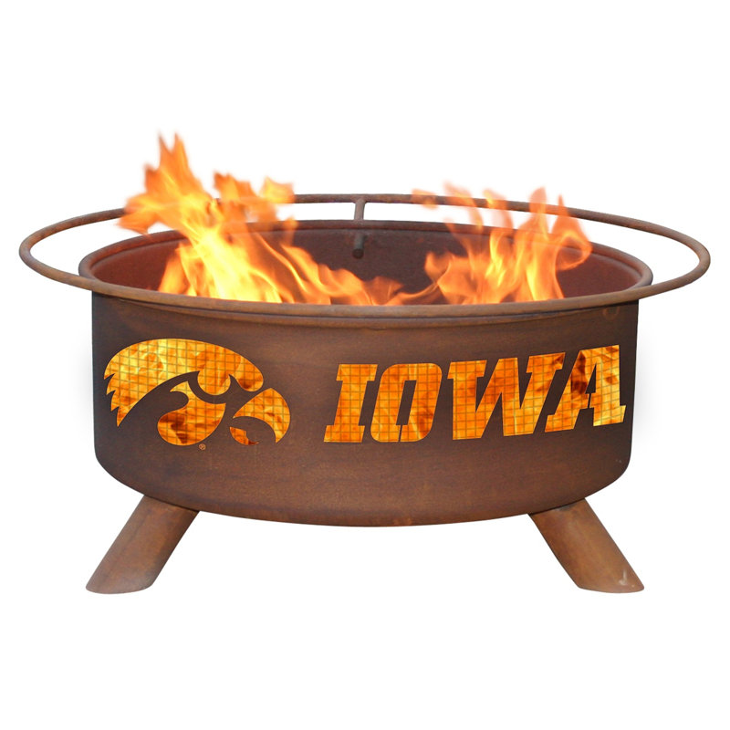 Collegiate Series Round Steel Fire Pit, Iowa
