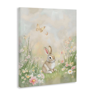 Nursery Bunny in Meadow Canvas, design by Arlington Prints
