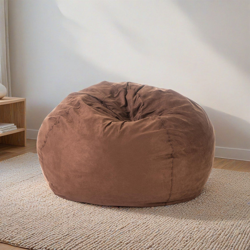 5Ft Premium Bean Bag Chair With Removable Cover, Brown