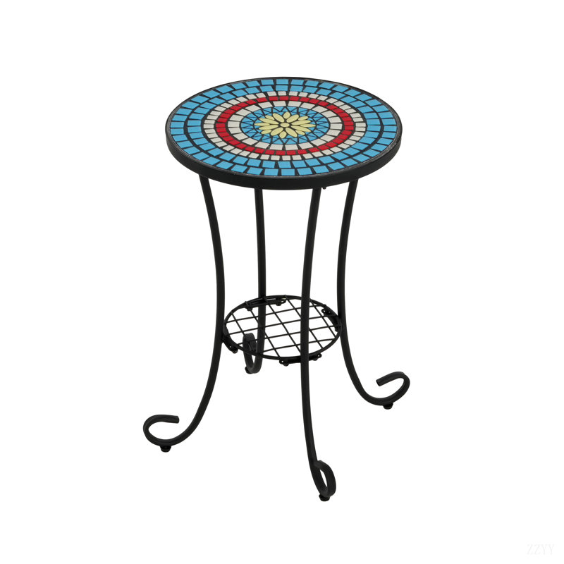 Patio Side Table With Shelf