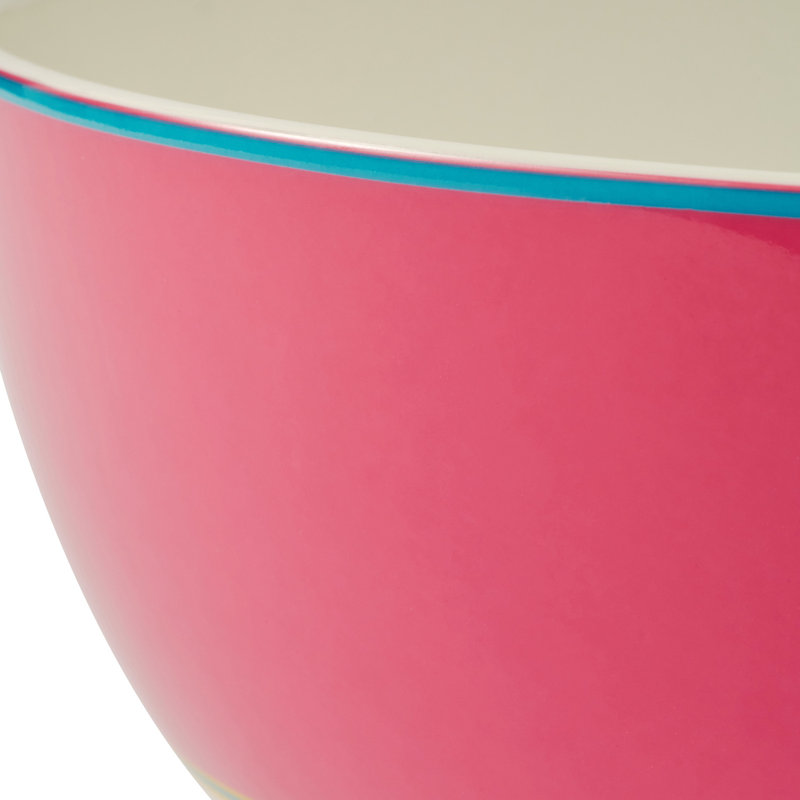 10" Serving Bowl in Yellow, Pink