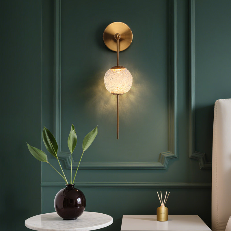 Julin 1-Light LED Hammered Gold Armed Wall Sconce