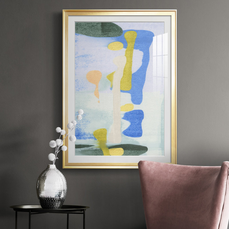 Rorschach Rainbow I - reproduction de cadre photo, H 30,5 po x l 22,5 po x P 1 po, Cadre doré