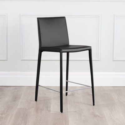 Tabouret de comptoir en cuir 25,5 po Kurland Sperazza