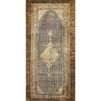 Unusual Persian Serab Design Antique Tribal Turkish Oushak Rug