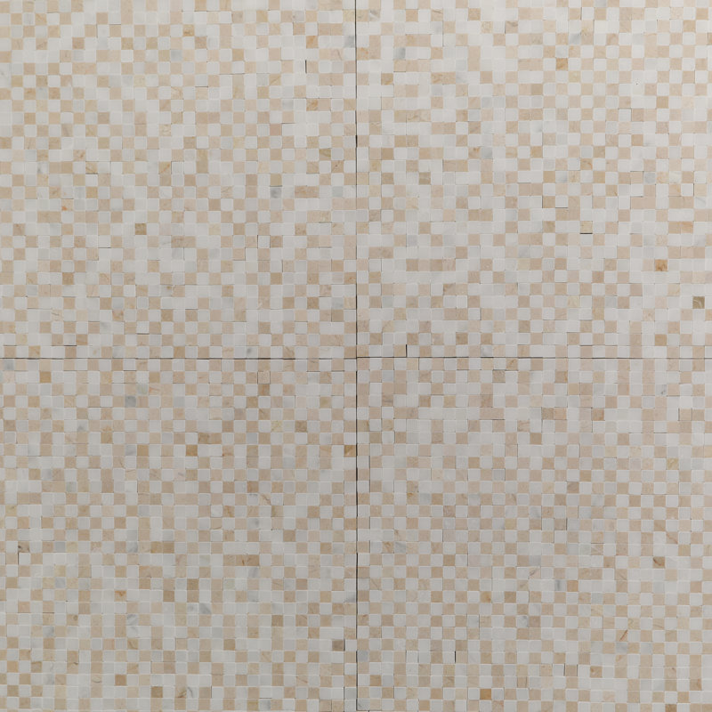Carreau de mosaïque en pierre calcaire 0,37 po x 0,37 po Acequia