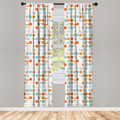 Geometric Semi-Sheer Rod Pocket Curtain Panels