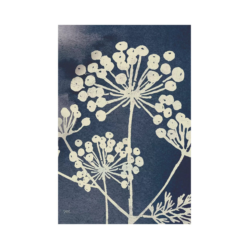 «Dark Blue Sky Garden I» par Studio Mousseau - peinture sur toile tendue, H 12 po x l 8 po x P 0,75 po