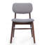 Ensemble de 2 chaises de salle à manger rembourrées Mid-Century avec structure en bois d'hévéa et gris clair-2060979677-2060979679