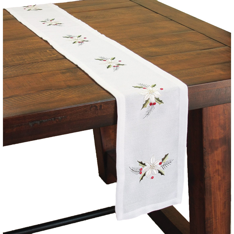 Samuelson Embroidered Hemstitch Mini Table Runner