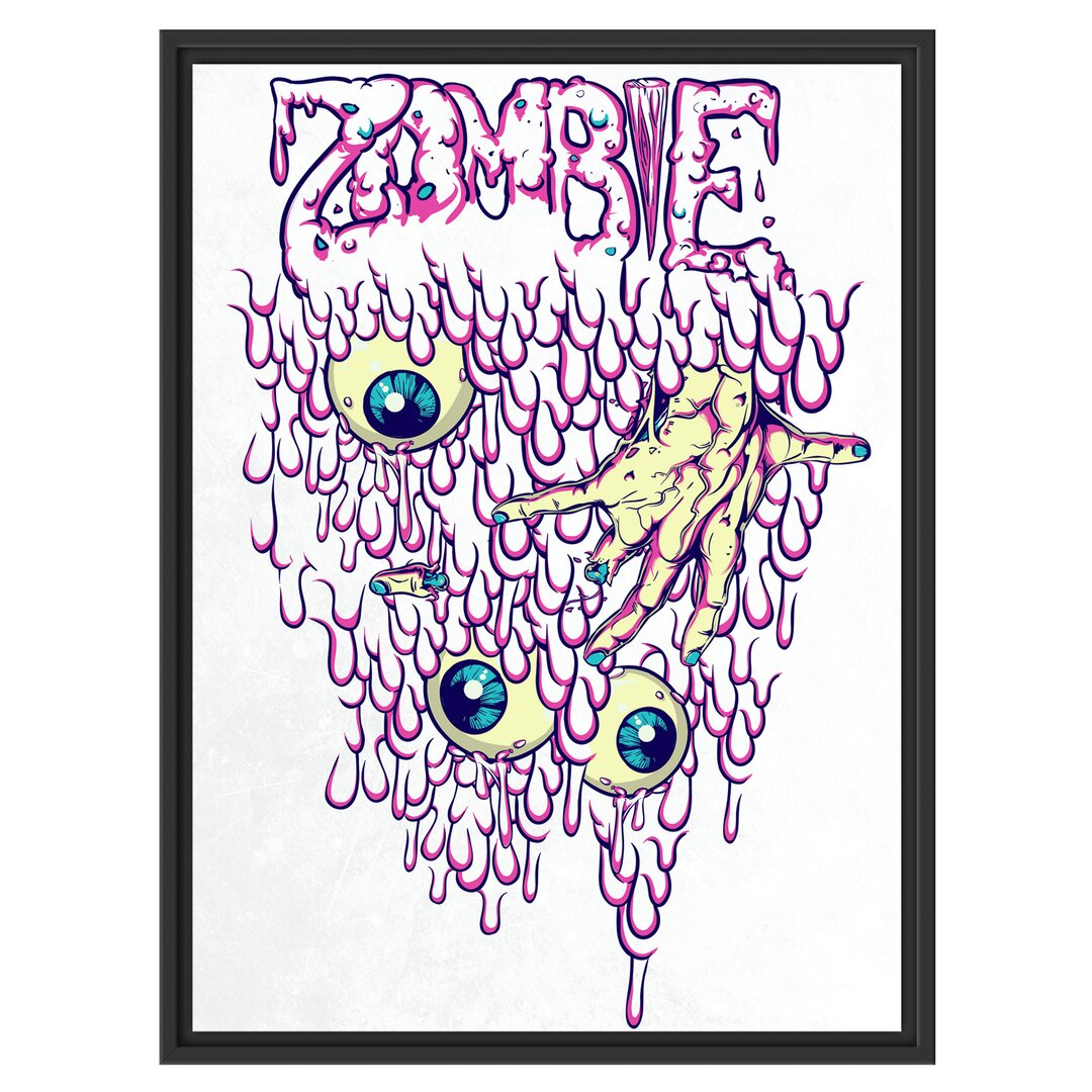 Gerahmtes Wandbild Zombie-Eyes white