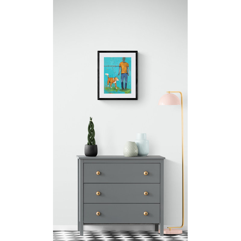 A Man And His Dog Print by Phyllis Adams, 31.25" H x 25.25" W