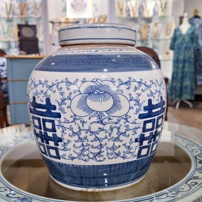 Urnes et pots classiques bleus / blancs