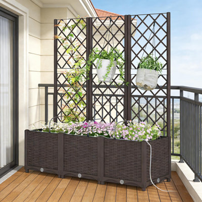 Boîte à fleurs d'extérieur, lit de jardin surélevé pratique à arrosage automatique