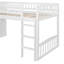 Stairway Twin Size Loft Bed With Two Drawers And Slide, White