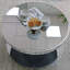 Table d'appoint à deux niveaux avec miroir rond