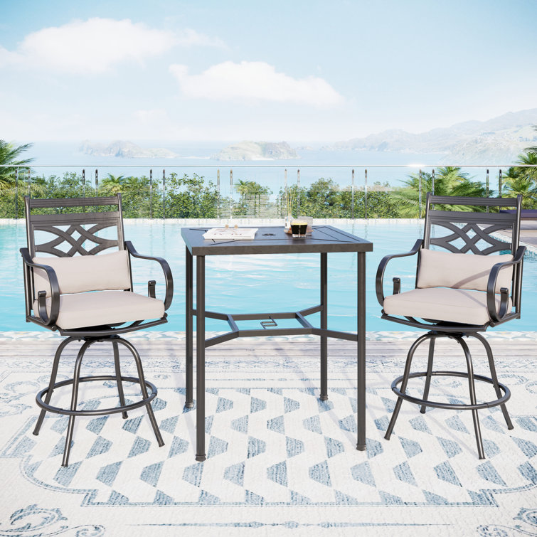 Alyne Square 2 - Person 32'' Long Bistro Set with Cushions