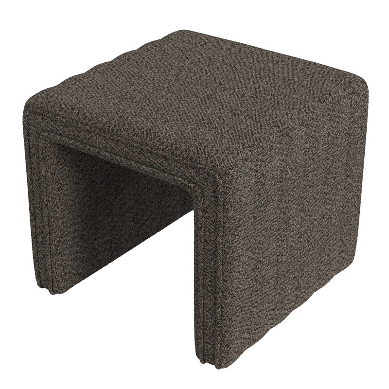 Aurealiz Modern Channel Ottoman, Dark Brown Boucle