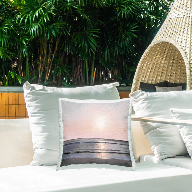 Summer Sunset Coast Outdoor Printed Pillow by Mike Calascibetta