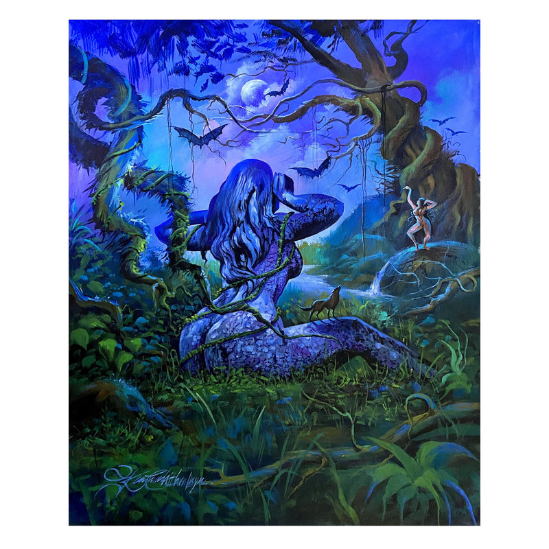 Au fond de la forêt | Peinture acrylique sur toile | Décoration murale