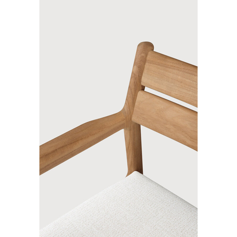 Jack Outdoor Teak Dining Armchair, Off White