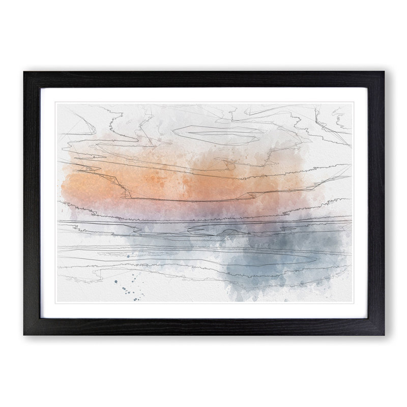 Beautiful Beach - Picture Frame Graphic Art Print, 62cm H x 87cm W x 2cm D, Black Framed