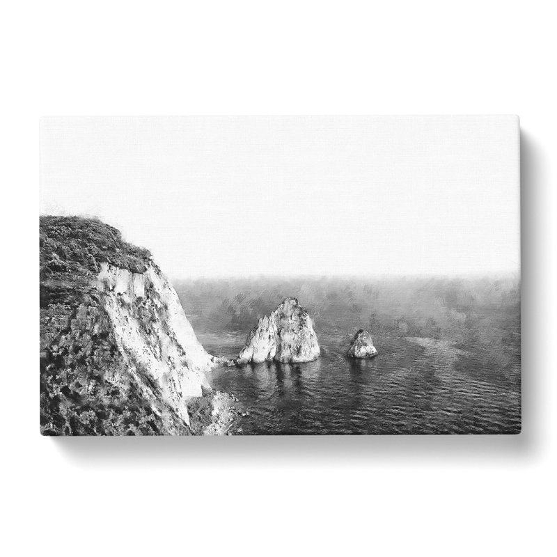 Coastline In Zante Greece Painting - Wrapped Canvas Graphic Art, 35cm H x 50cm W x 3cm D