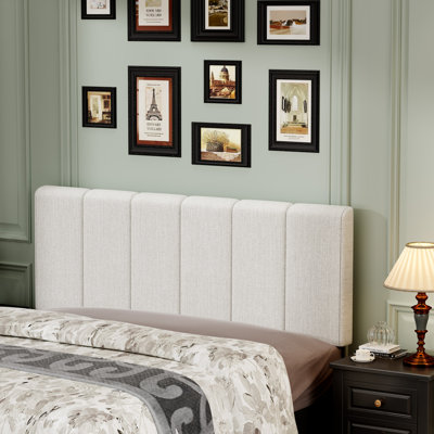 Barajas Upholstered Linen Pine Panel Headboard