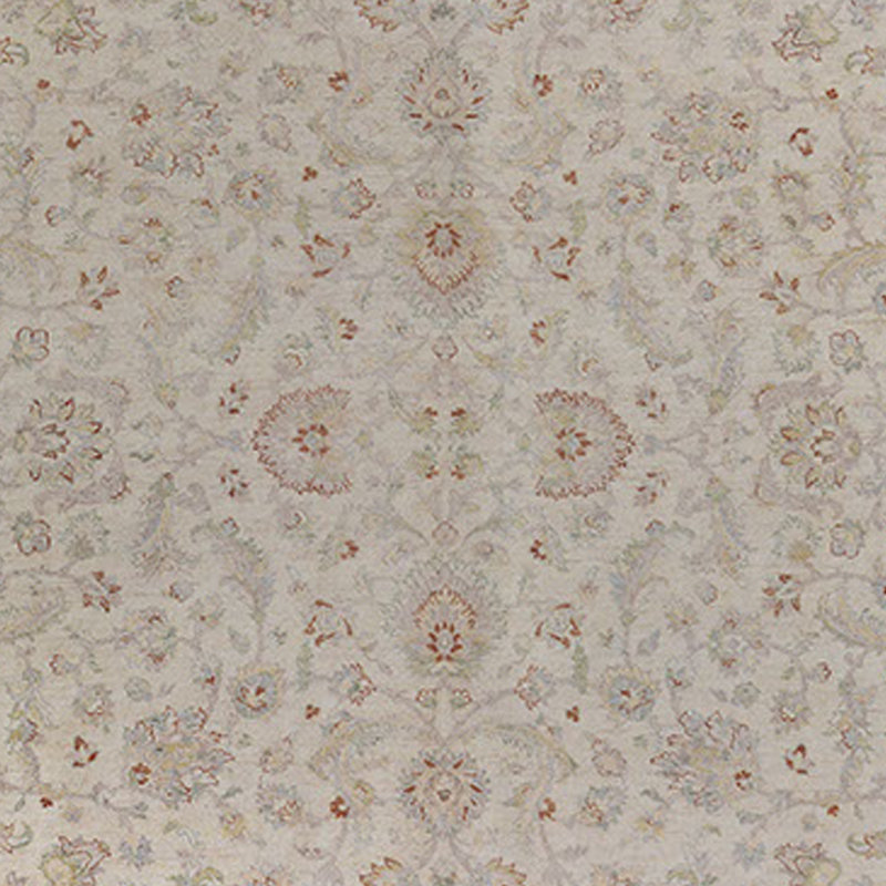 Tapis unique en laine noué à la main ivoire / brun de 8 pi x 10 pi Lueseal