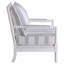 Chaise d'appoint à rayures blanches et bleu marine - Style bohème / nautique + accoudoirs rembourrés