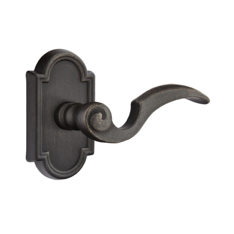 Faux levier de porte double avec rosette Napoli, Droite, Bronze moyen