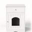 Enceinte en bois pour litière pour chat avec tiroir, table d'appoint, cage intérieure pour animal, table de chevet pour chat (blanc)