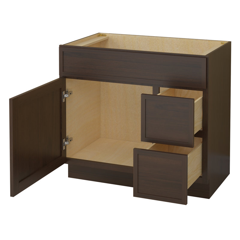 Base de meuble-lavabo simple 36 po seulement, Brun