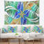 Tapisserie abstraite fractale en verre coloré bleu clair-28496903