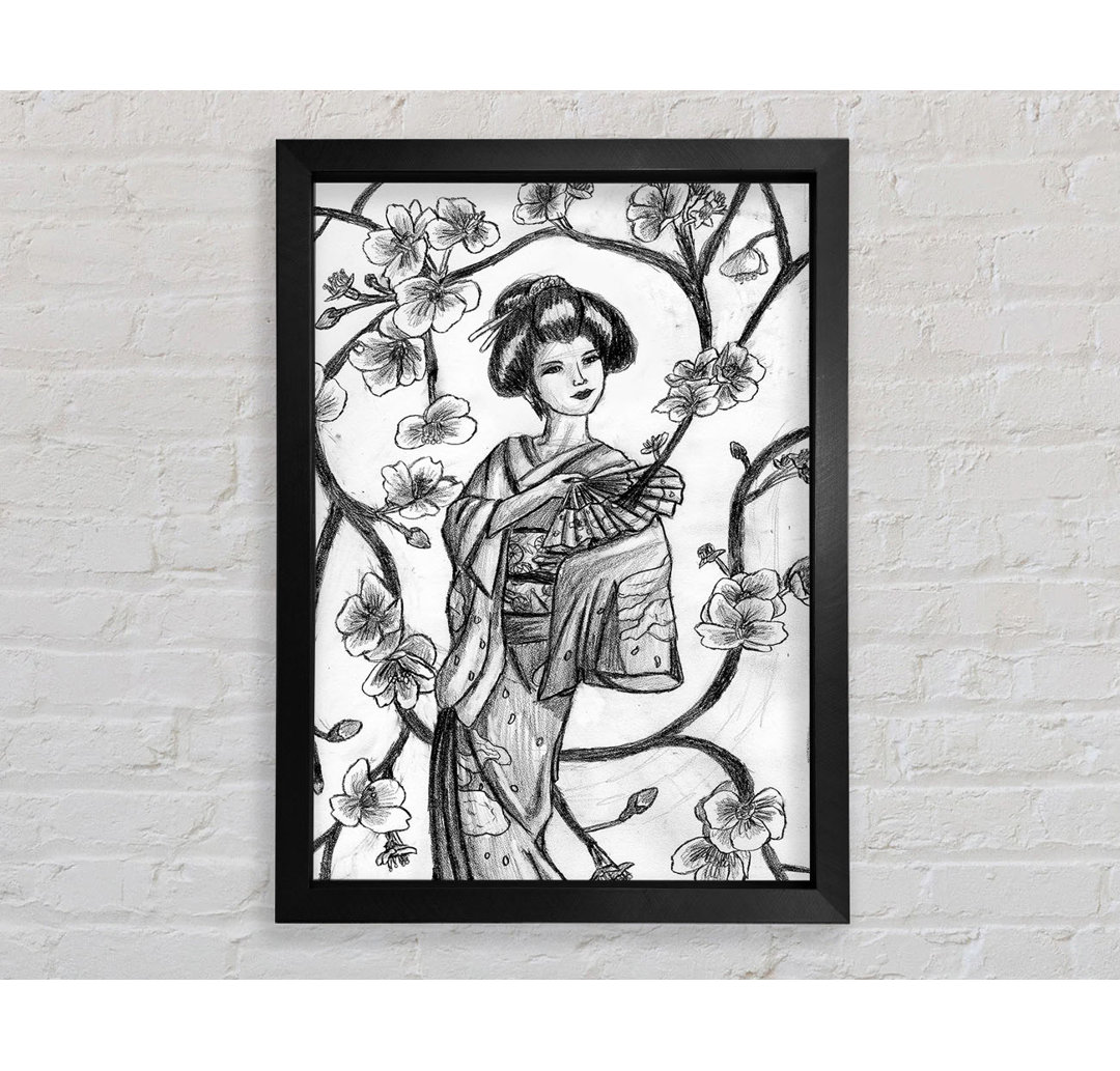 Gerahmtes Leinwandbild Japanese Geisha Art