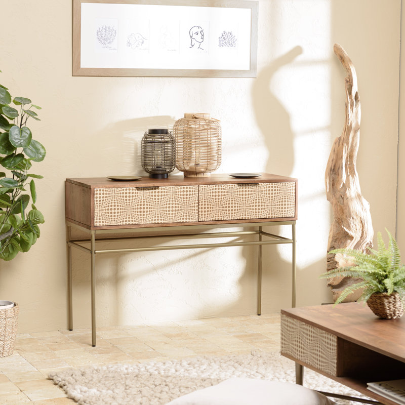 Aletza 110cm Solid Wood Console Table